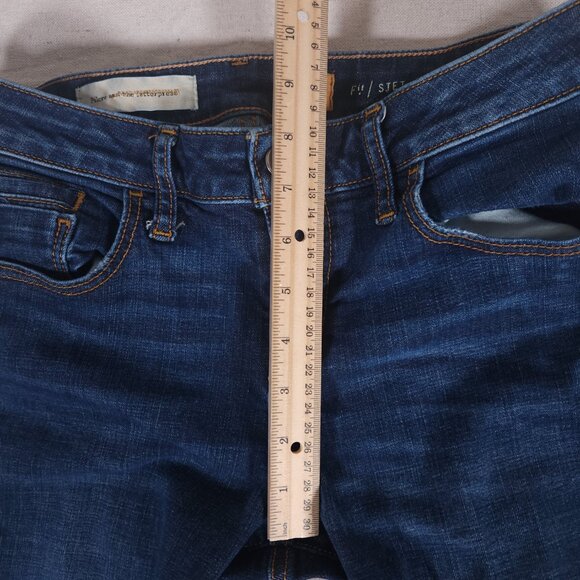 Pilcro and the Letterpress Stet Slim Leg Blue Jeans Womens Size 29 FLAWS - Picture 8 of 16